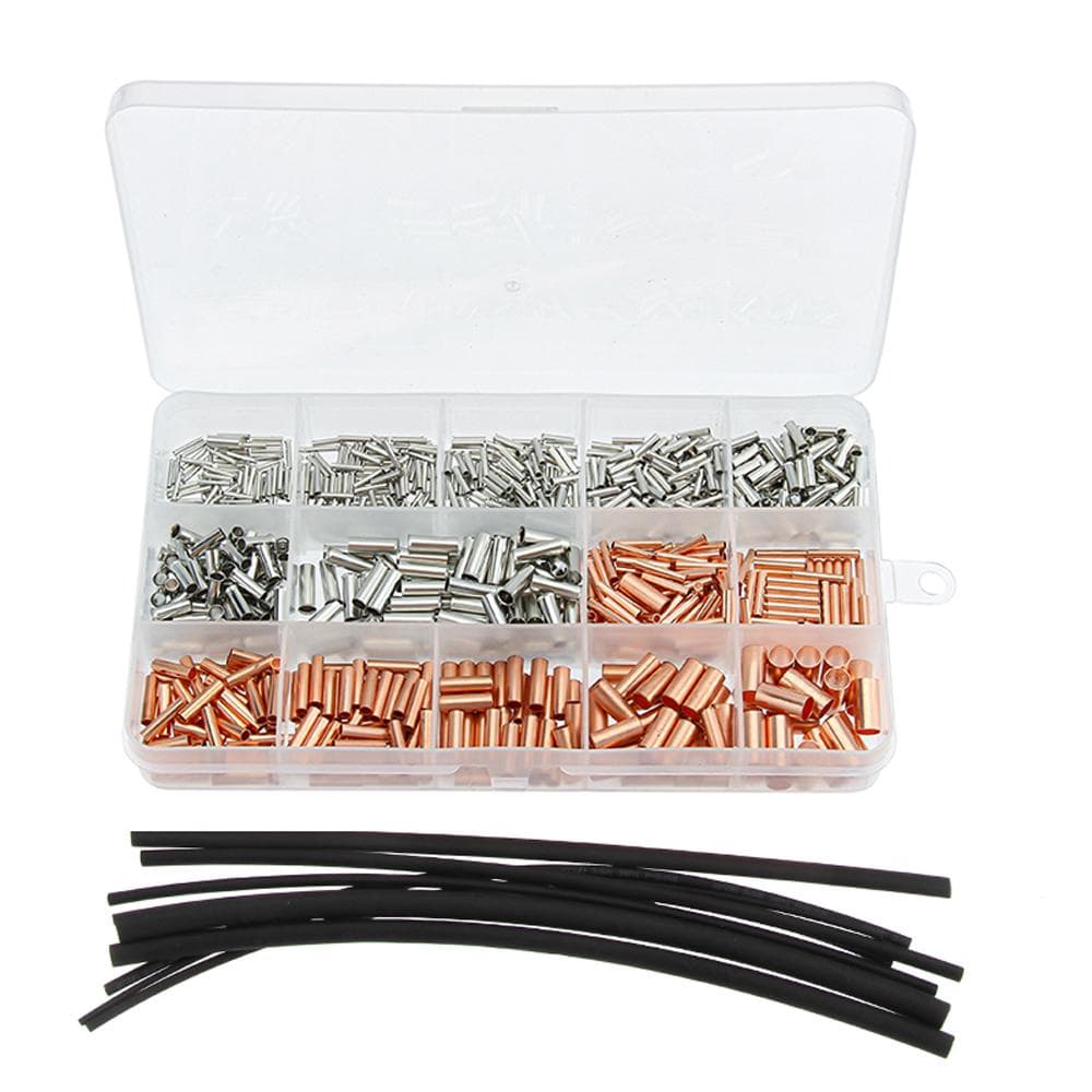 970pcs Copper Terminal Set CopperPipe Terminals Kit with Terminals Box Terminals with without pliers