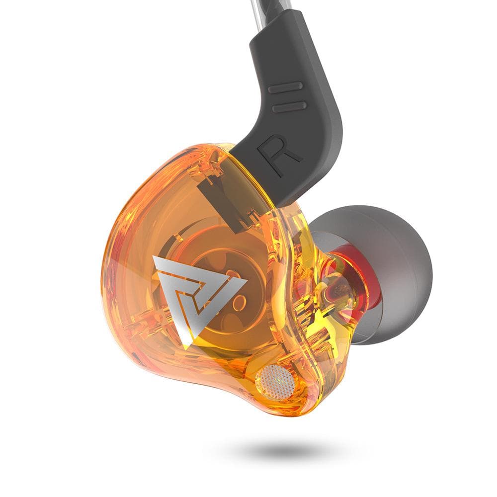 QKZ AK6 Universal 3.5mm HiFi Sport Headphones In Ear Earphone for Running with Microphone Headset yellow