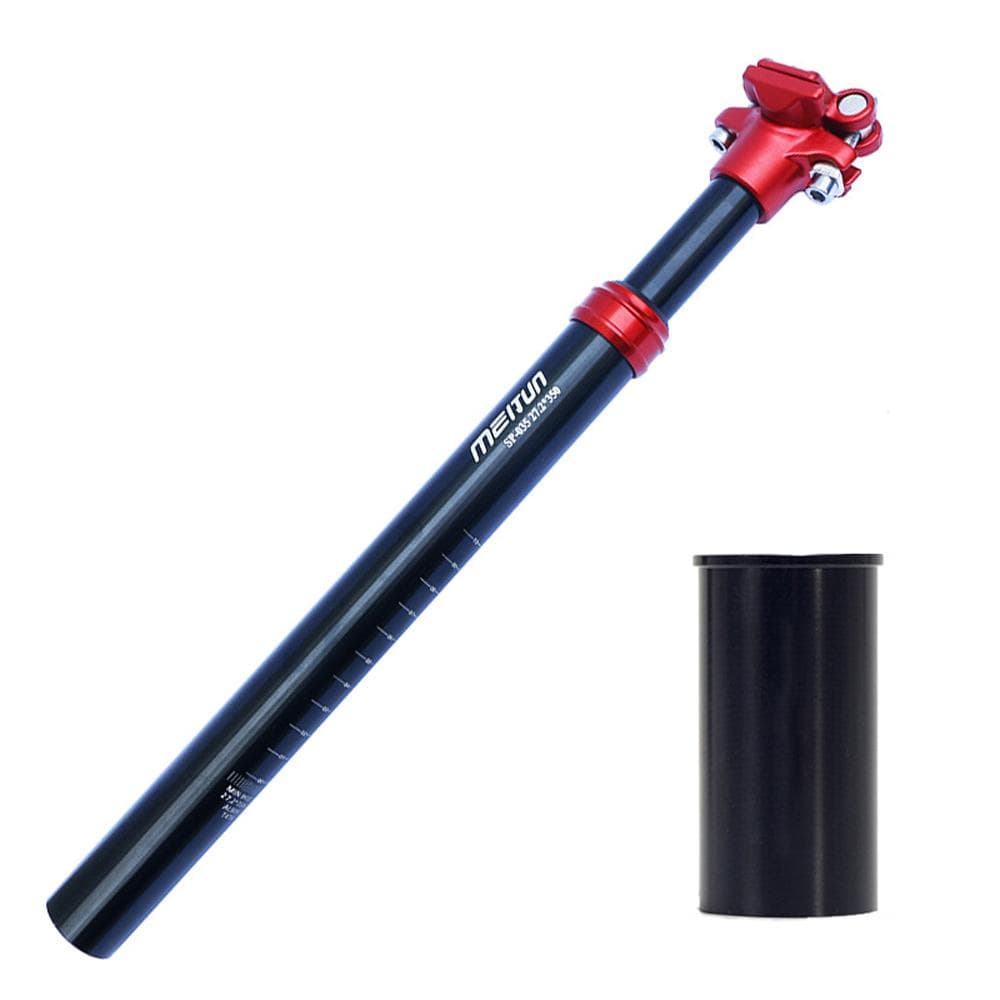 MTB Bike Suspension Seatpost Aluminum Alloy Bicycle Damping Seat Post Shock Absorber Seat Tube 31.6mm red/black