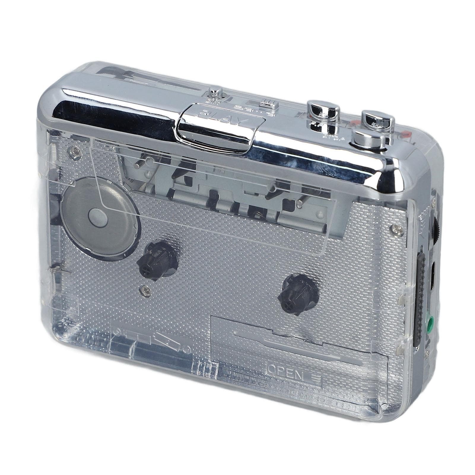 Cassette Tape Player Transparent Tape to MP3 Type C Port Portable Tape Player with Earphone for