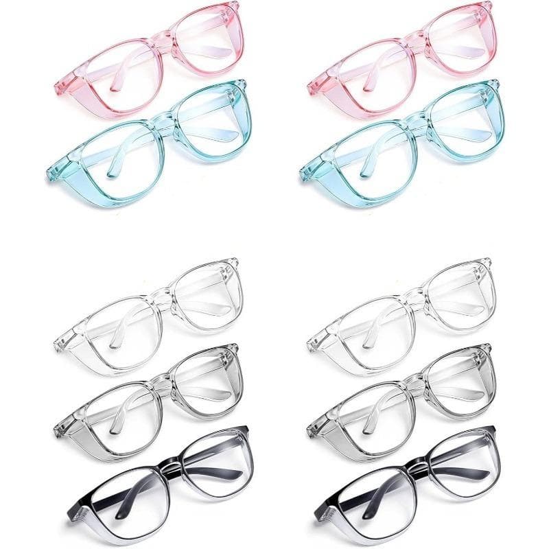 10PCS Anti Fog Glasses with Side Guard Scratch Resistant Transparent Lenses for Labs Nursing Industry