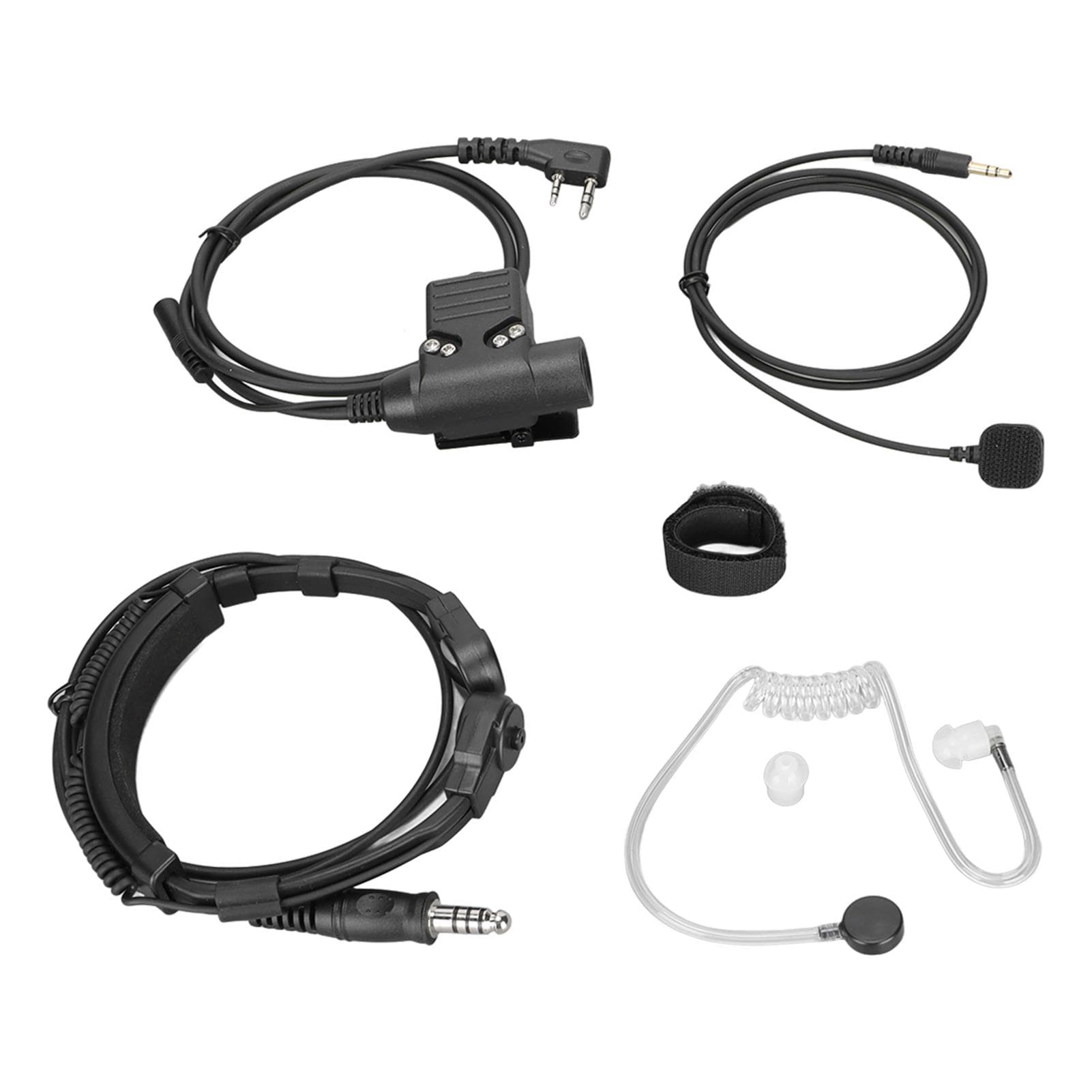 U94 PTT with Finger Microphone PTT 7.1mm Retractable Throat Control Headset for Kenwood TK3107