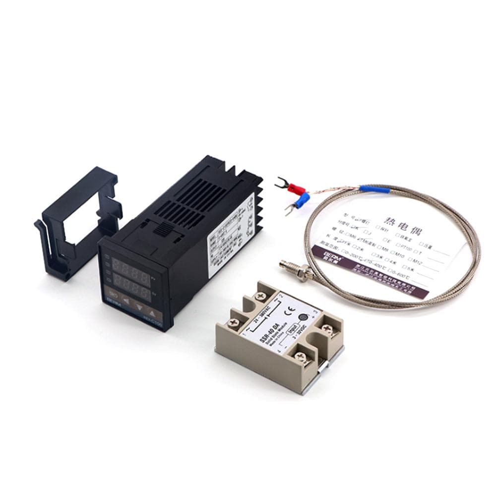REX-C100FK07-V*AN Intelligent Temperature Controller SSR Output + SSR-40 DA +M6 1M Cable 3Pcs Set 1 set