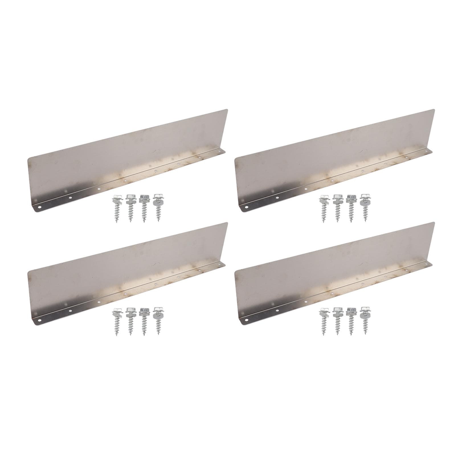 4 Pack Rainwater Valley Gutter Aluminium Rainwater Diverter Splashing Guard with 32 Screws for Roof