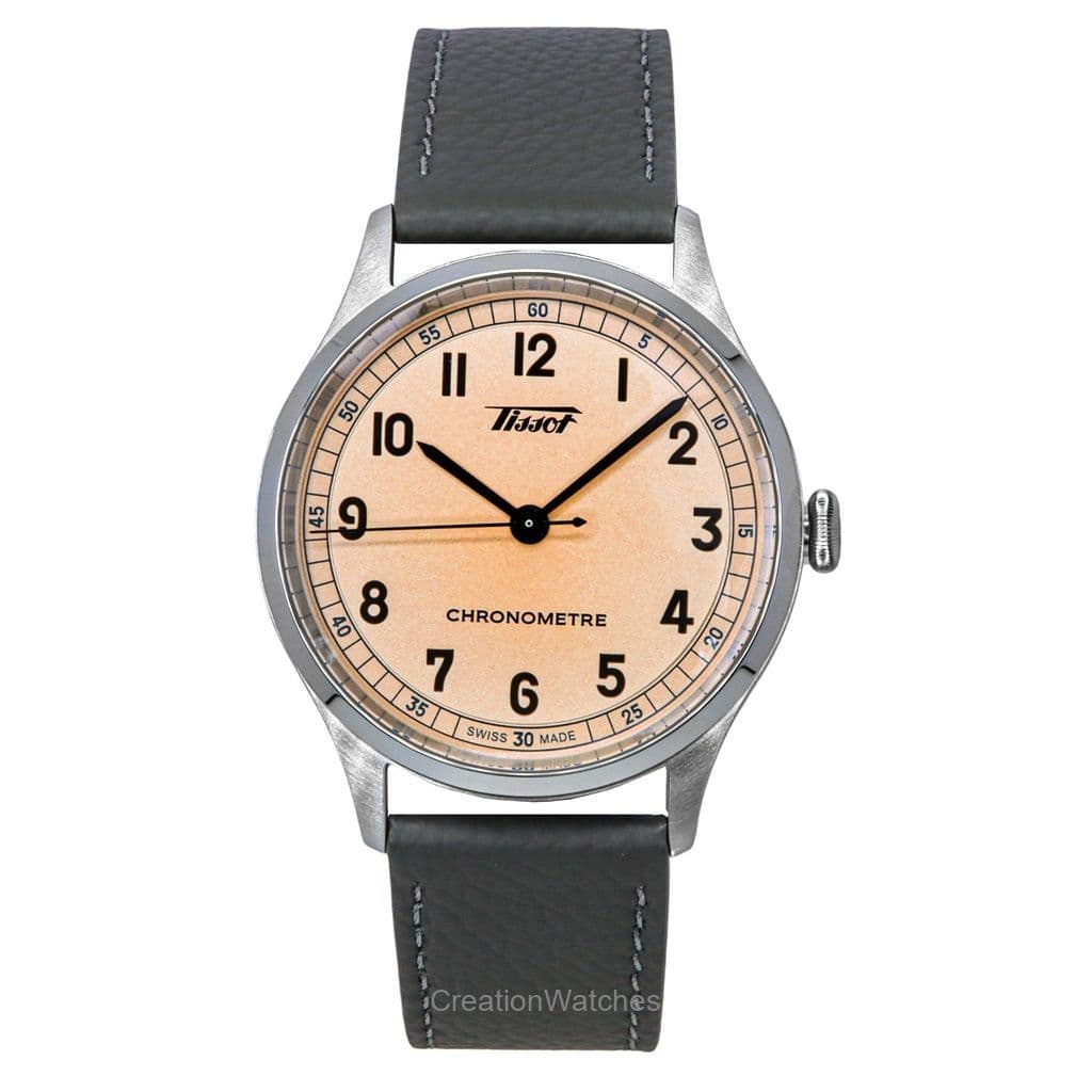 Tissot Heritage 1938 Leather Strap Pink Dial Automatic T142.464.16.332.00 Men's Watch pink