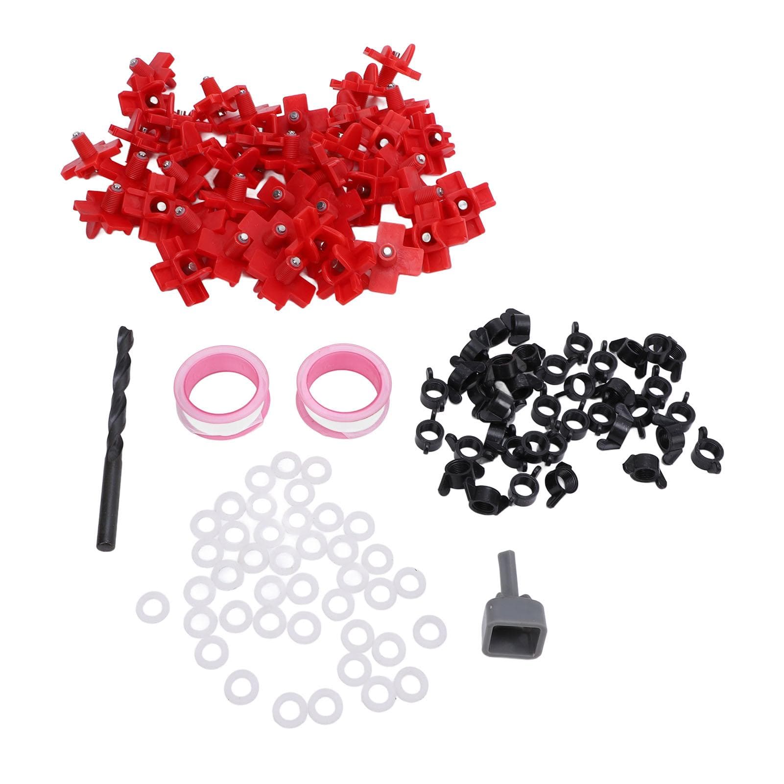 40PCS Chicken Waterer Nipples Plastic Steel Automatic Poultry Nipple Waterer with Drill Bit for