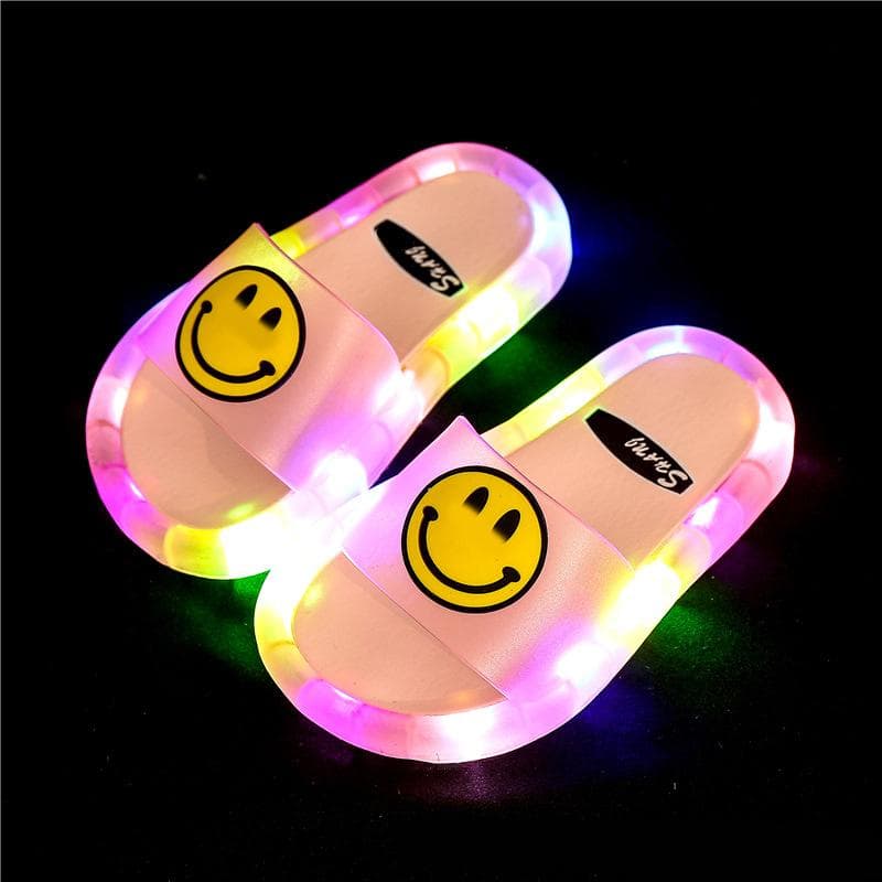Children's Slippers Summer Cute Boys and Girls Baby Cartoon Flashing Lights Slippers Soft Bottom Indoor Non-slip 26/27