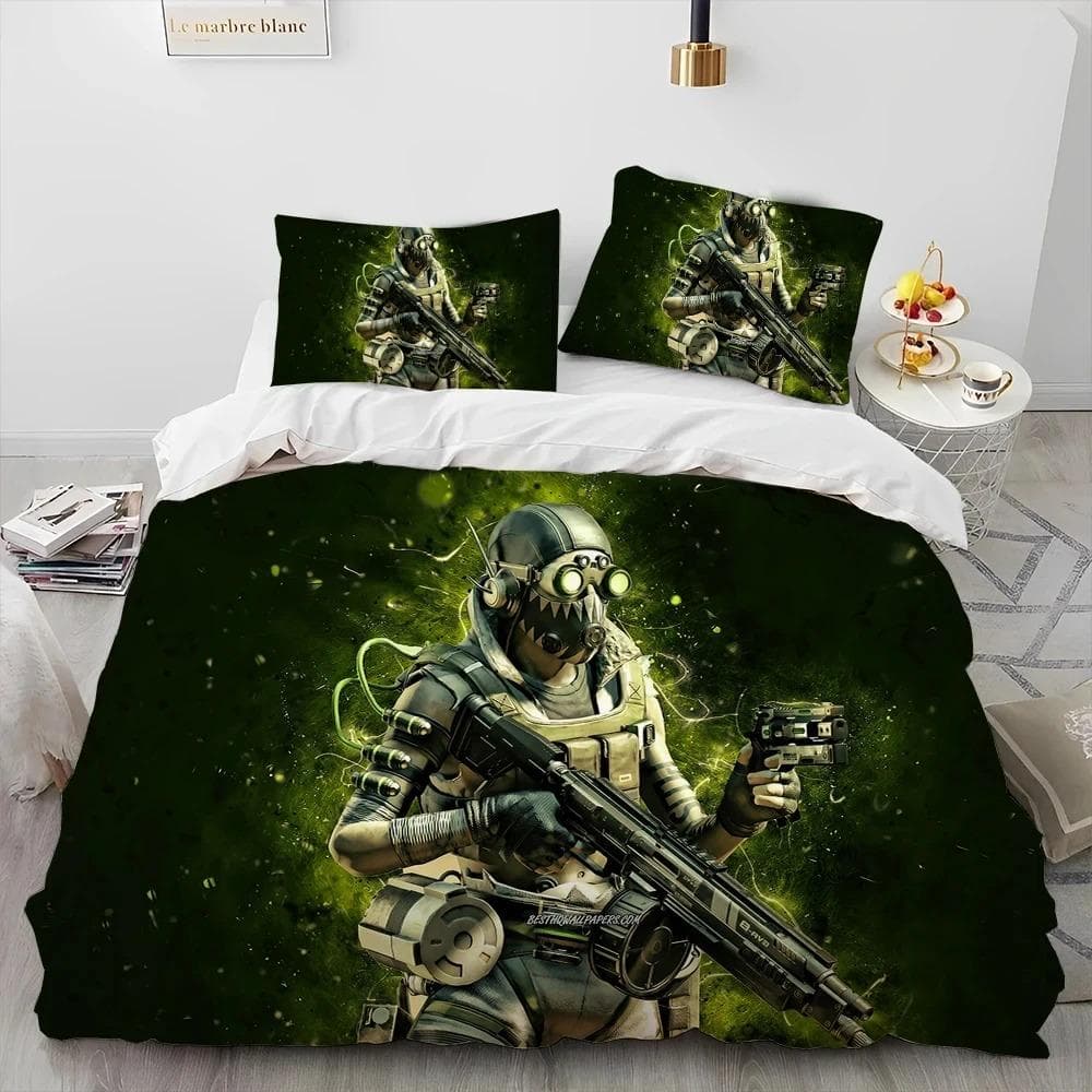A-Apex Legends Game Gamer Cartoon Comforter Bedding Set,Duvet Cover Bed Set Quilt Cover Pillowcase,king Queen Size Bedding Set 70x133cm 2pcs