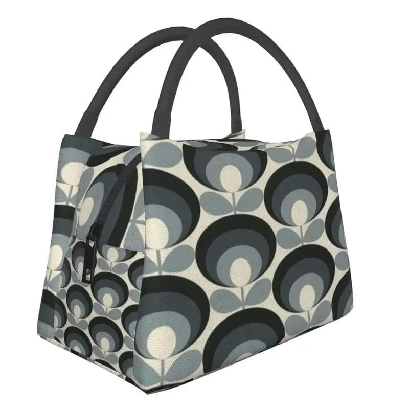 Orla Kiely Abstract Multi Stem Insulated Lunch Tote Bag for Mid Century Scandinavian Geometric Cooler Thermal Food Lunch Box 28x17x16CM blue
