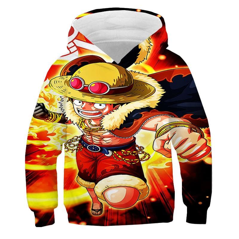 One Piece Hoodie Kids hooded Sweatshirt Anime Luffy Hoodie Kids Clothes Boys Girls Long Sleeve Autumn Warm Pullover Casual Tops 5XL