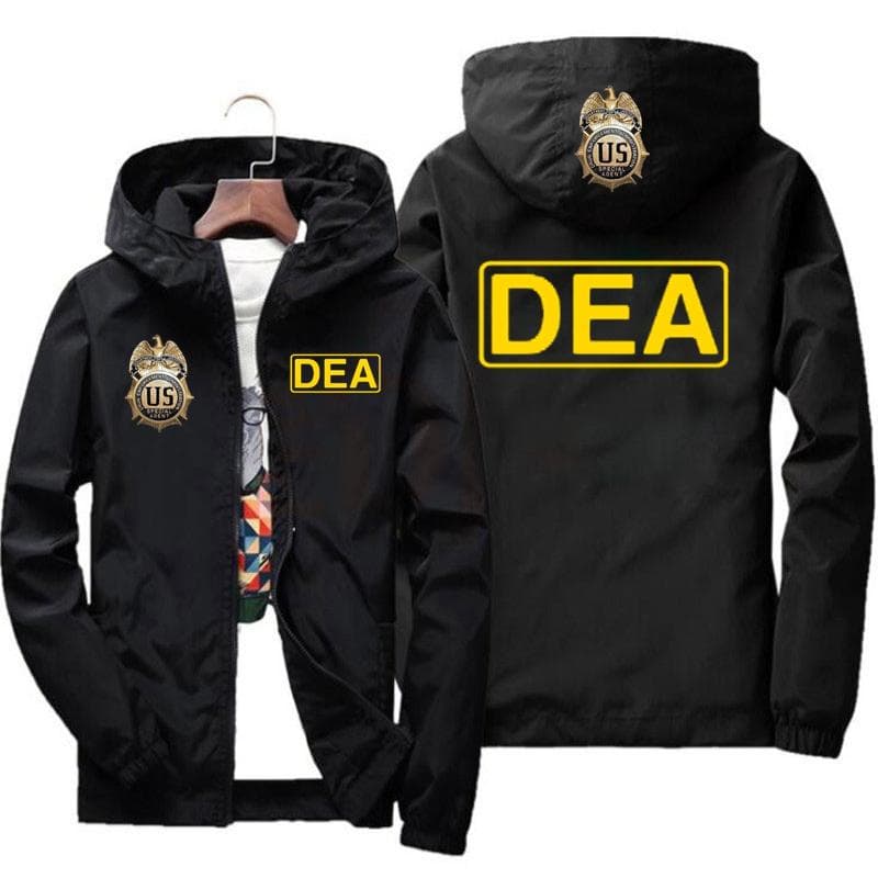 DEA logo zippered jacket men's oversized casual jacket chaquetas hombre 7XL Windbreaker Harajuku street clothing M black/yellow