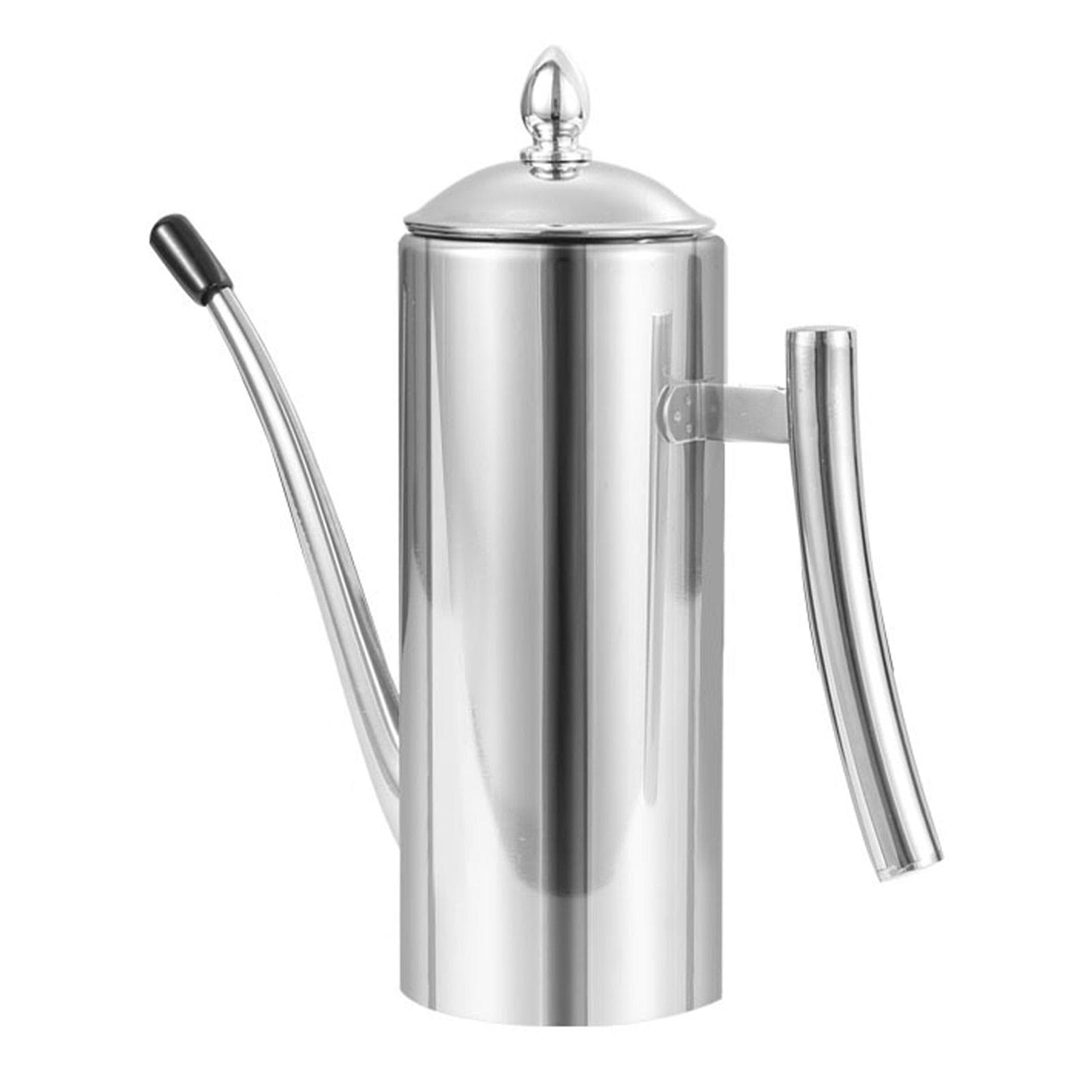 Oil Dispenser 304 Stainless Steel Leakage Proof Dustproof Long Nozzle Oil Bottle for Kitchen Soy