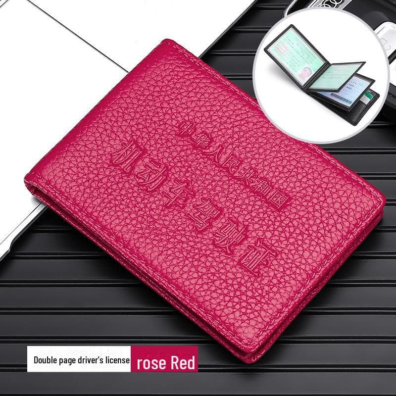 Ultra-Thin Genuine Leather Driver's License and ID Holder - Top Layer Cowhide Cover