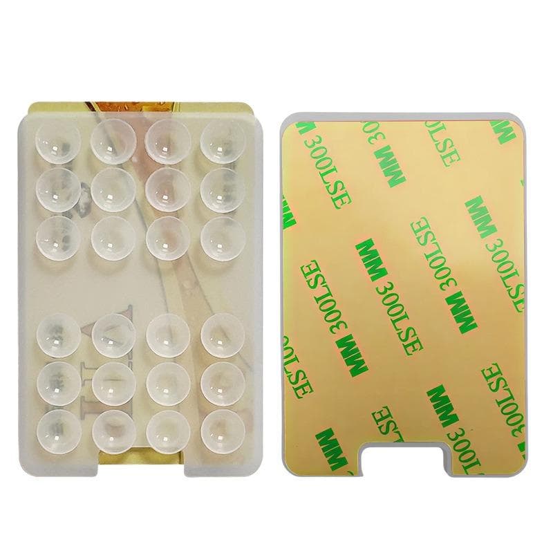 Silicone Suction Cup, Upgraded Suction Cup Card Holder, Square Single-Sided Phone Suction Cup Holder, Sticky Phone Case Holder Transparent multicolour