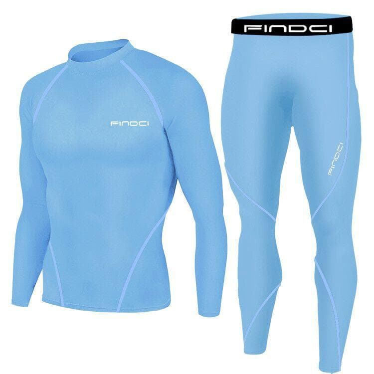 Men Tracksuit Compression Tops Sets Black Tight Trousers Long Sleeve T Shirts Long Pants Sport Suits XL