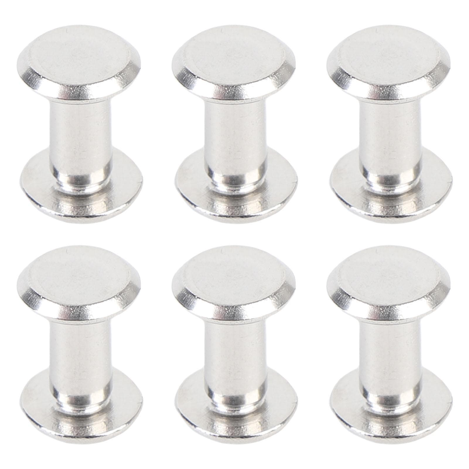 50 Sets Rivets Screws Kit M4 Stainless Steel Flat Round Fence Cleat Nuts for Leather Crafts