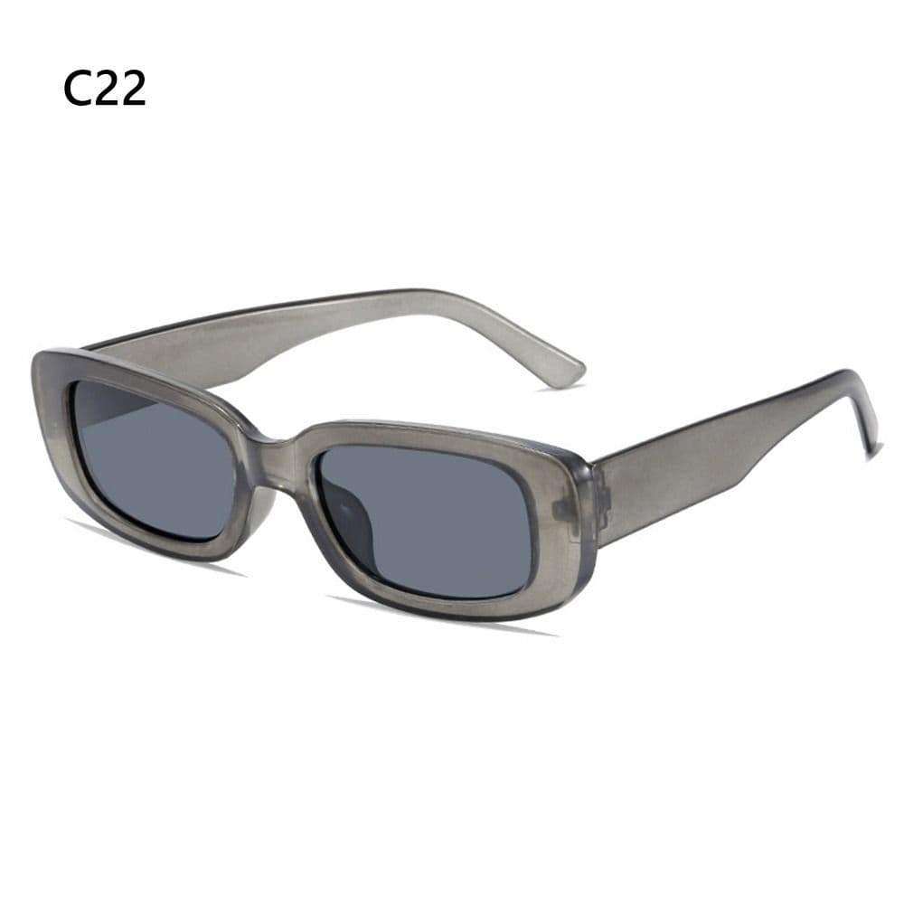 Y2K Square Frame Sunglasses Candy Color UV400 Protection 90s Retro Eyewear for Women Men Fashion Black Shades
