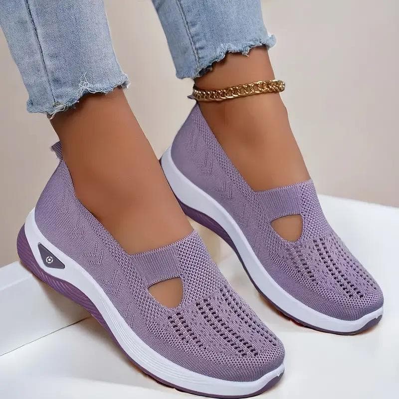 Women's Walking Shoes Casual Shoes Comfortable Middle-aged Elderly Mother Shoes Air Mesh Breathable Shoes Jogging Shoes Walking Shoes 41 light purple