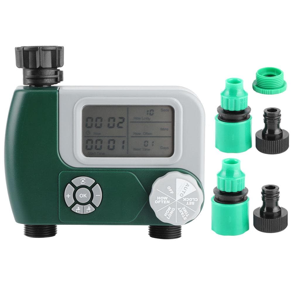 DualOutlet Timer Irrigation System Controller Intelligent Large Display Watering Controller