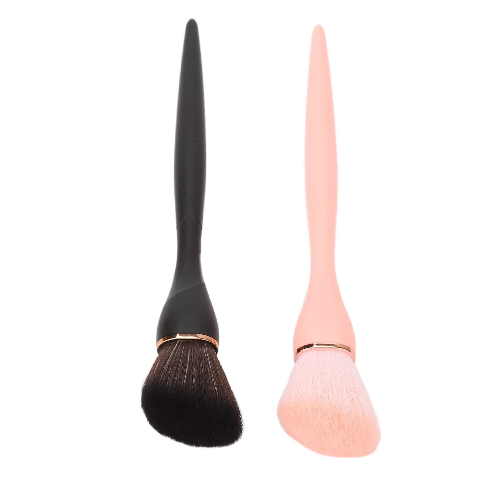 2PCS Angled Contour Brush Black Pink Artificial Fiber Accurate Coloring Soft Bristle Makeup Brush
