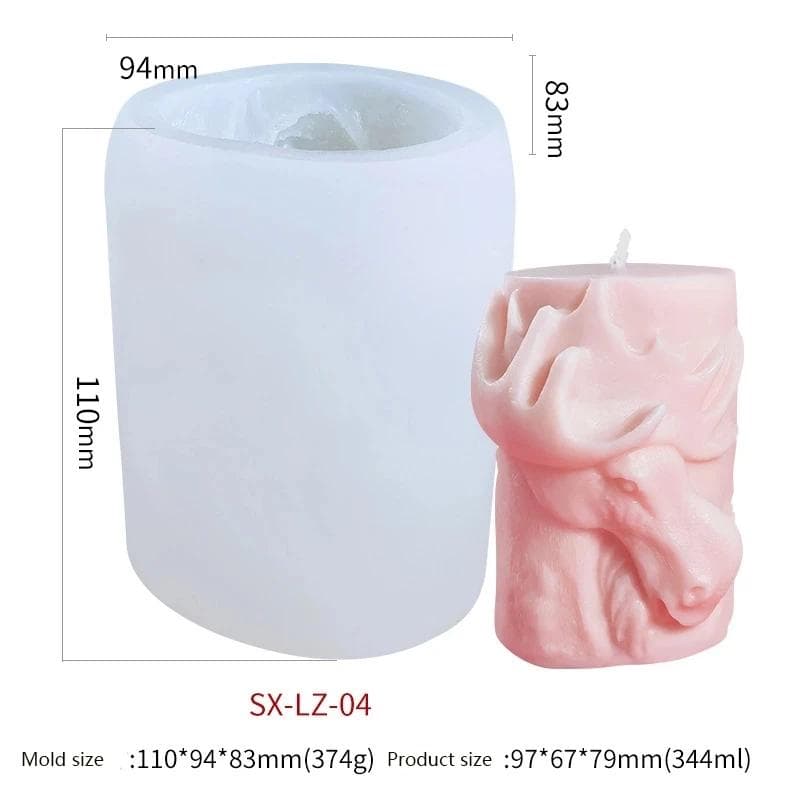 DIY Animal Serie Candle Silicone Mold Elk Bear Wolf Horse Aromatic Candle Making Resin Soap Popsicle Mold Gift Home Decor Elk