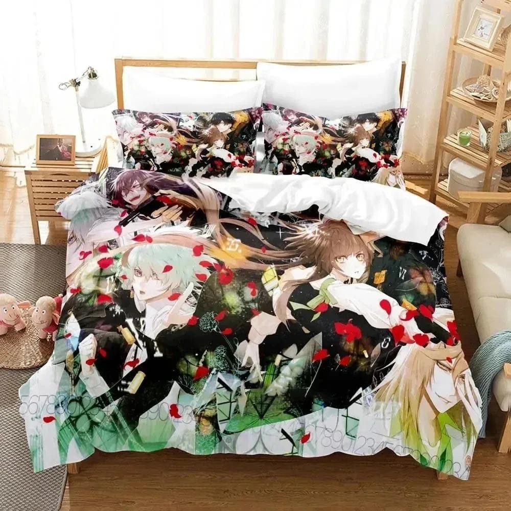 3D Print Anime Game Collar X Malice Bedding Set Duvet Cover Bed Set Quilt Cover Pillowcase Comforter king Queen Size Boys Adult 135X200cm-2pcs