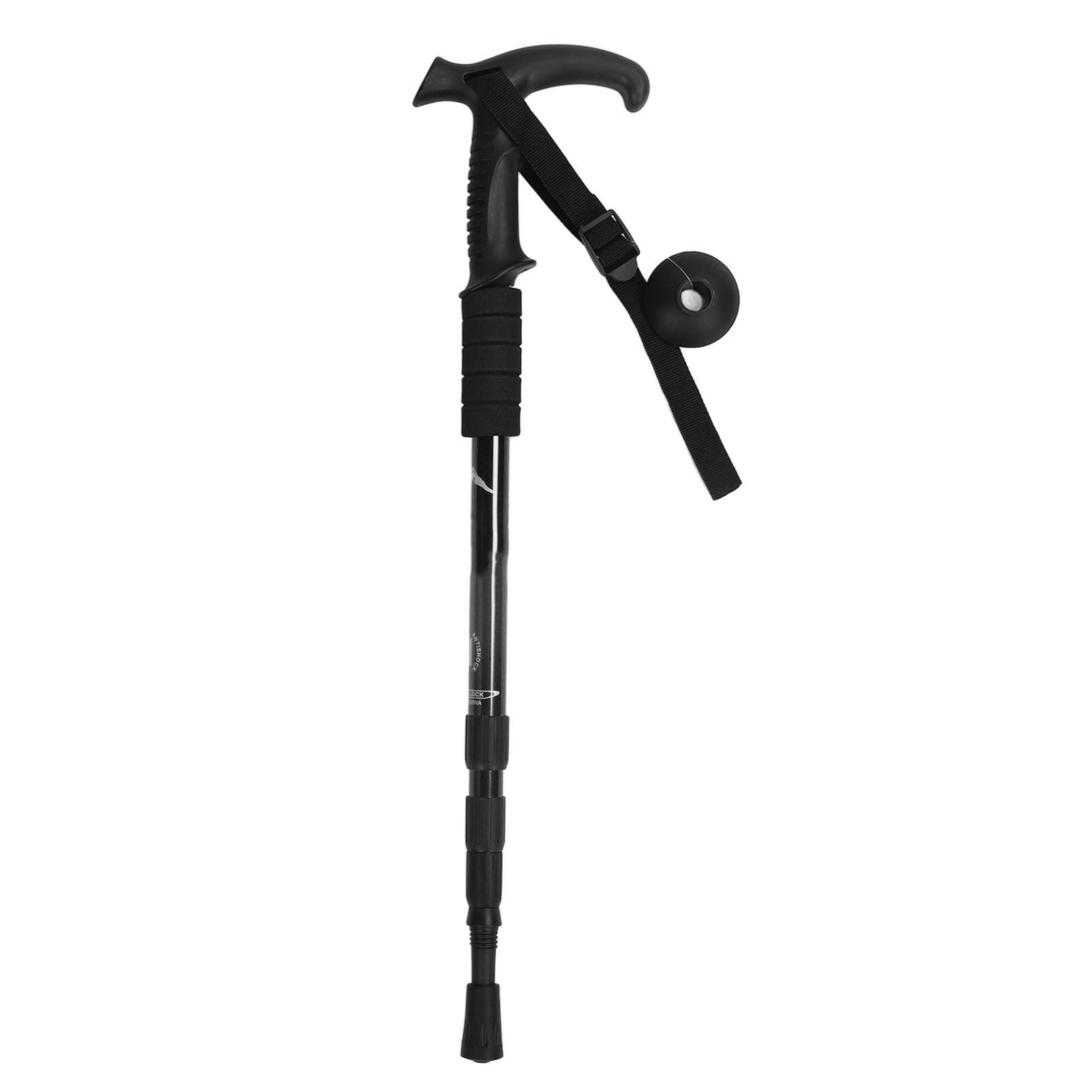 Telescopic Walking Stick Professional Aluminium Alloy Shock Absorption Adjustable Hiking Poles for black