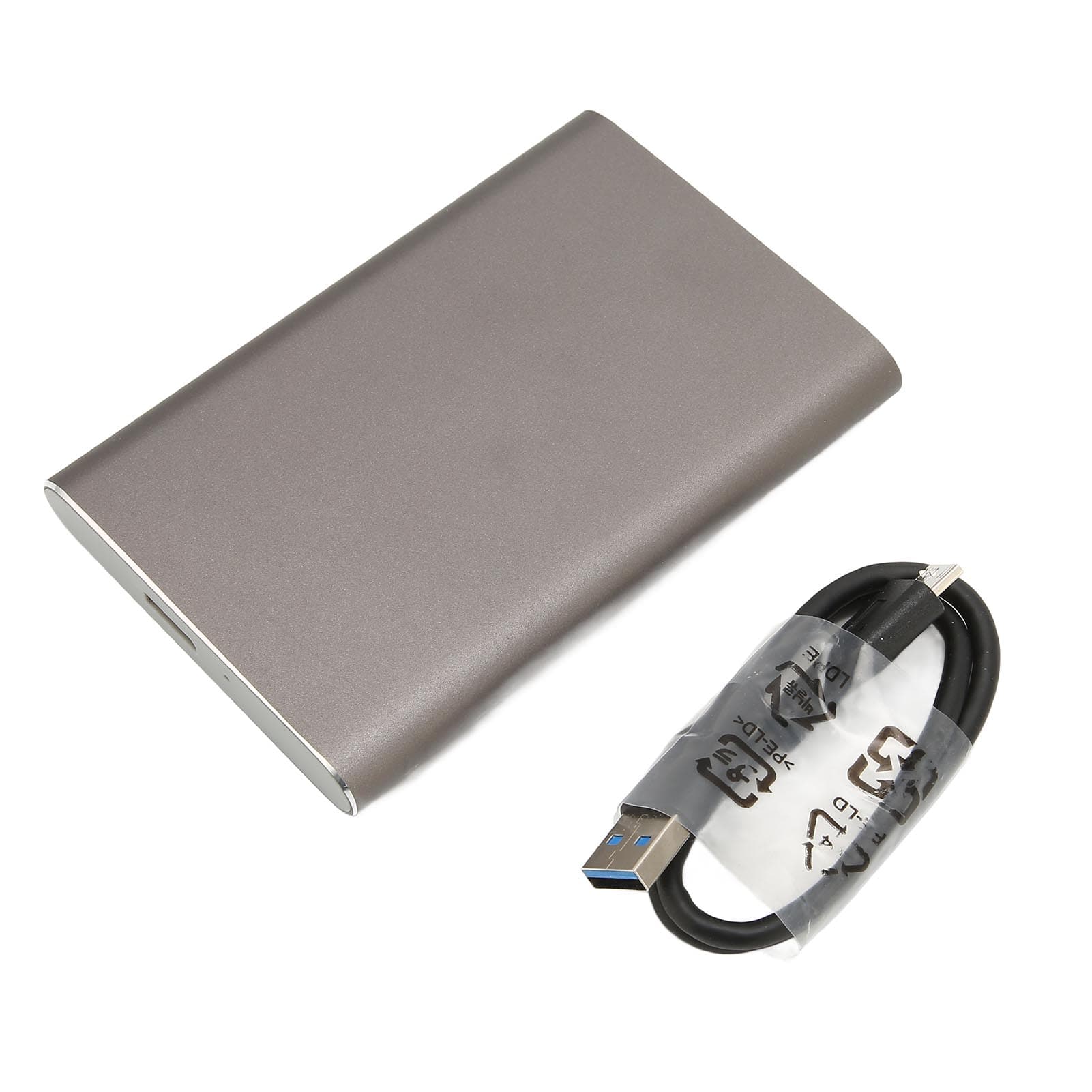External Hard Drive High Speed USB3.0 Ultra Thin CNC Processing Portable External HDD for Computers 500GB silver grey
