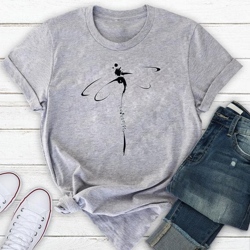 Letter Style Trend Cute Lovely Print Graphic Tee Ladies Female T Clothing Summer Top Casual Women's Fashion Short Sleeve T-shirt M