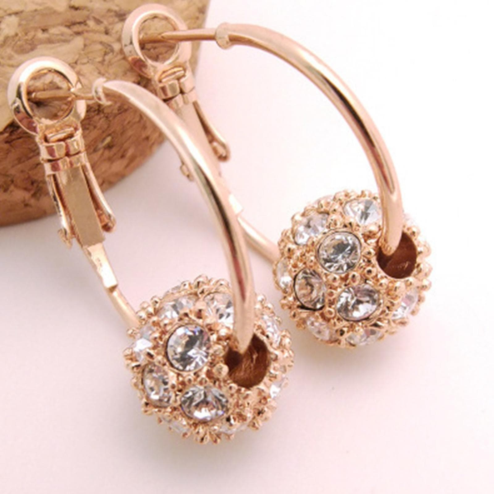 Perforated Lymphatic Drainage Earrings, Ear Pressure Magnetic Health Jewelry, Colored Diamond Ball Transport Beads Earrings, Ear Jewelry One Size gold