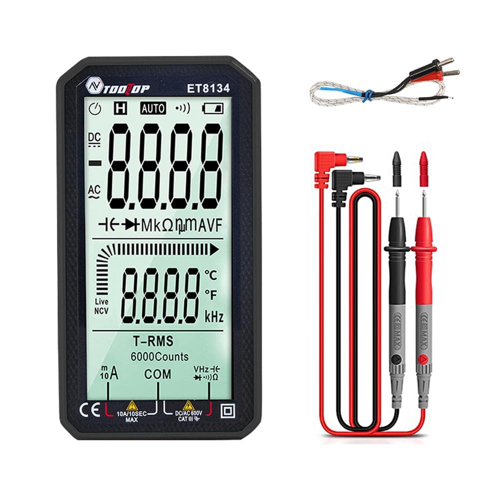 TOOLTOP ET8134 Portable 4.7 Inch LCD Screen Multimeter Direct Current Voltage black