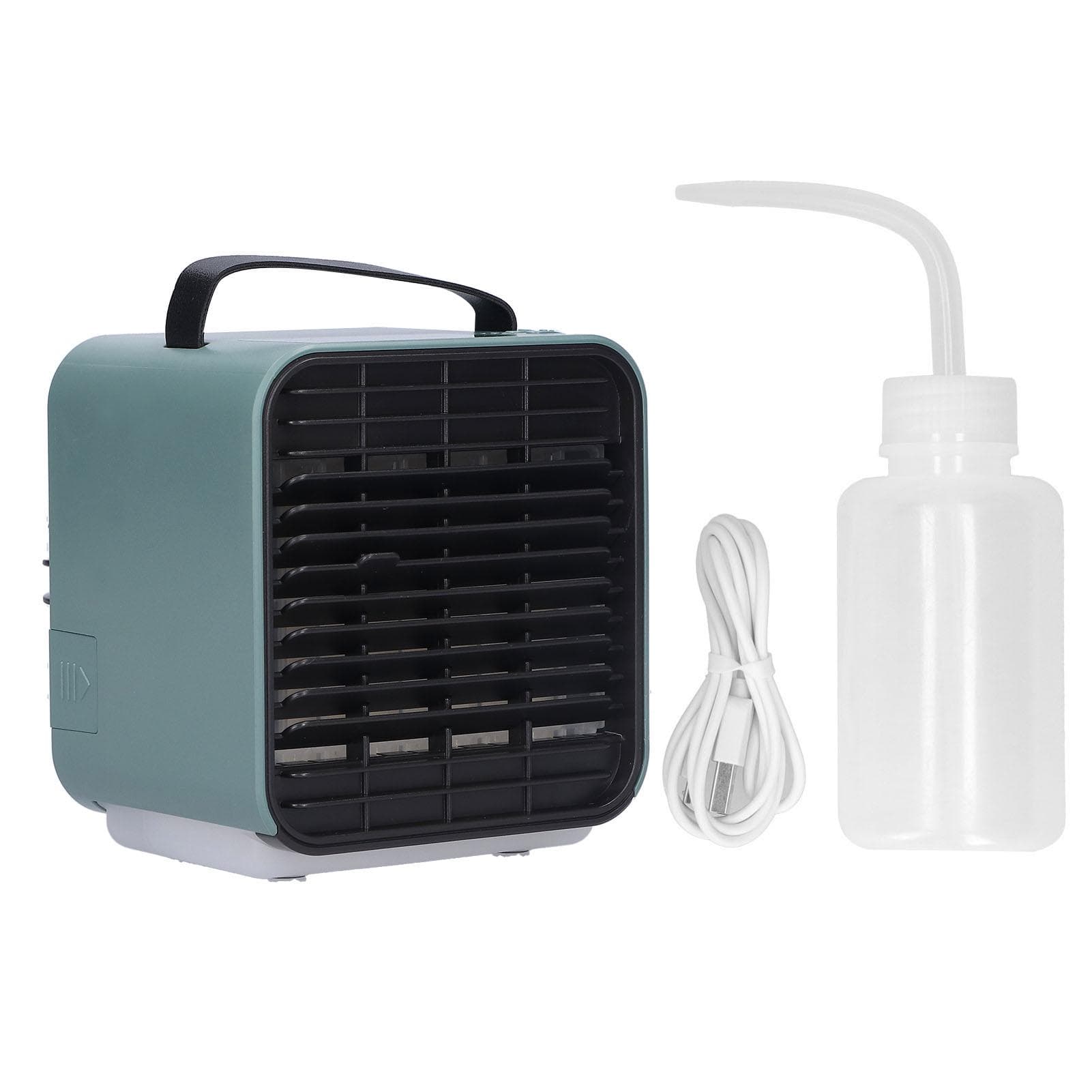 2-in-1 Negative Ion Air Purifier Portable Air Cooler USB Cooling Fan with 3 Wind SpeedGreen green