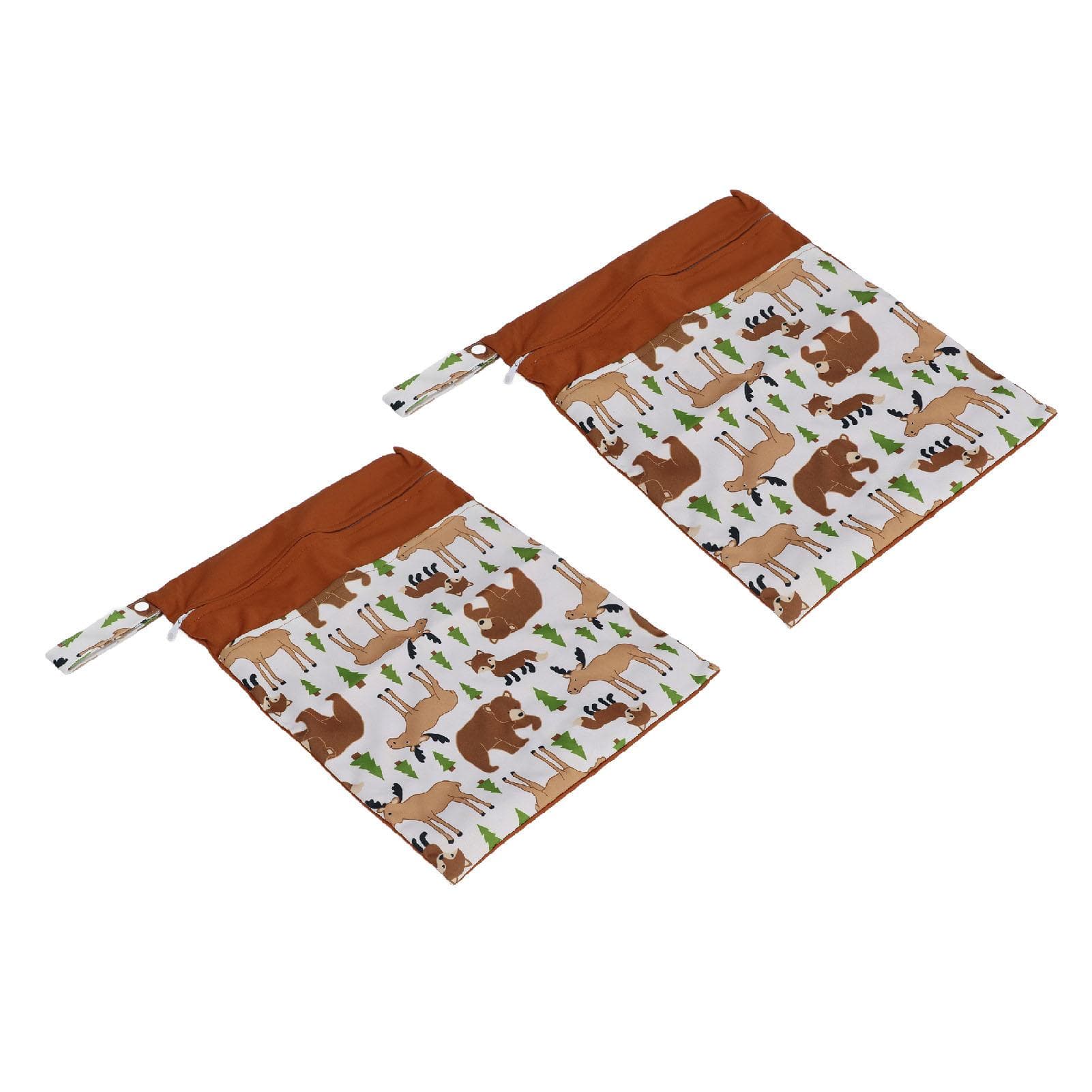 2Pcs Stroller Hanging Bag Baby Products Storage Parquet Double Zipper Pocket Wet Dry Separation