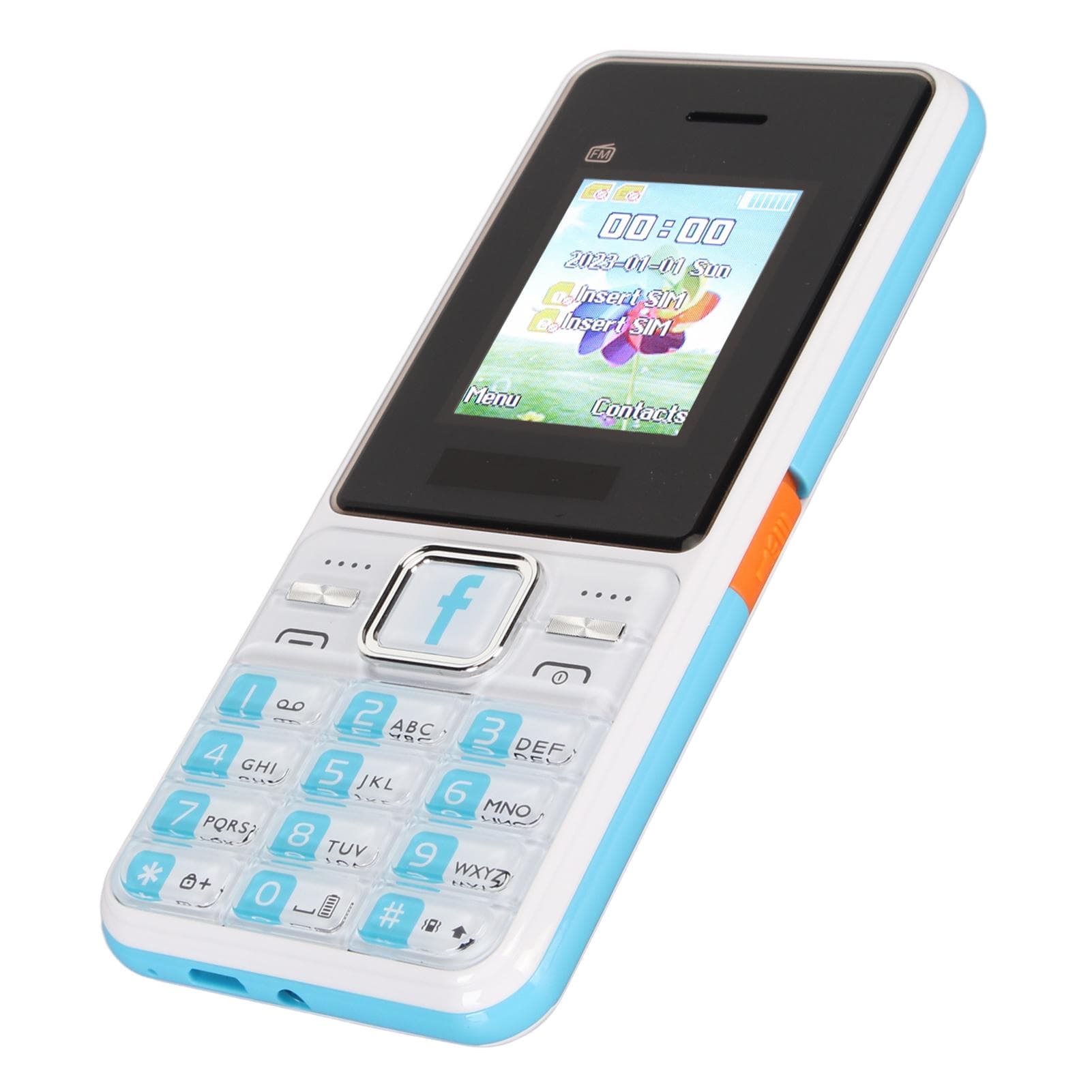 Unlocked Senior Cell Phone 2G GSM Dual SIM Card Dual Standby 3600mAh Battery Big Backlit Button EU Plug blue