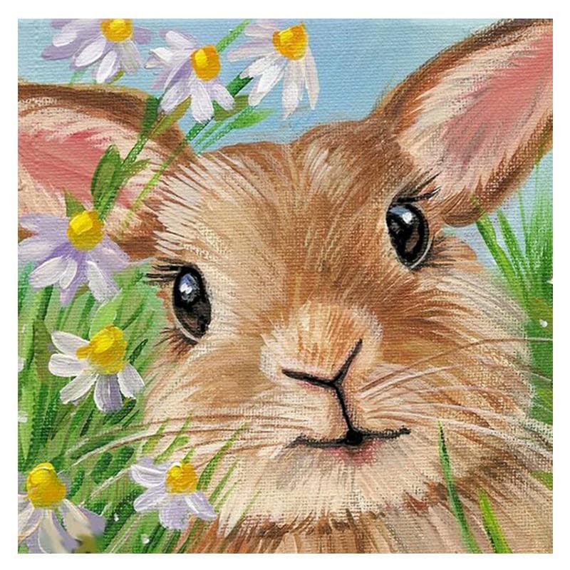 Full Round Drill 5D DIY Animal Diamond Painting Spring Rabbit Embroidery Cross Stitch 30x30CM