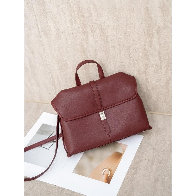 Single-shoulder Bag, Early Autumn High-end Two-layer Leather Women's Bag, Large Capacity, Versatile Commuting Hand-held Crossbody Bag red