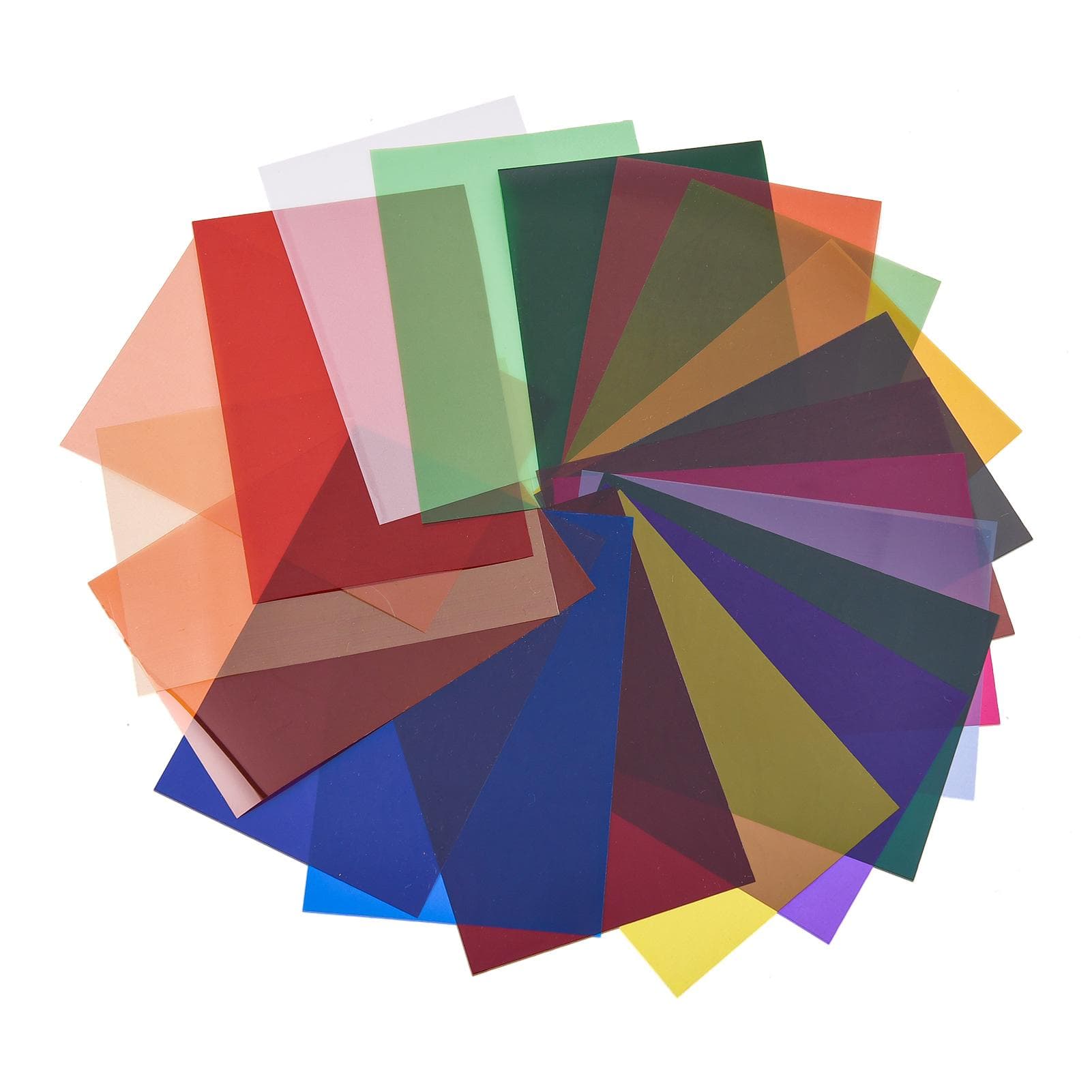 20pcs Color Correction Gel Light Filter Sheet Color Correction Filters Kit Colored Transparency 9.8x6.6cm