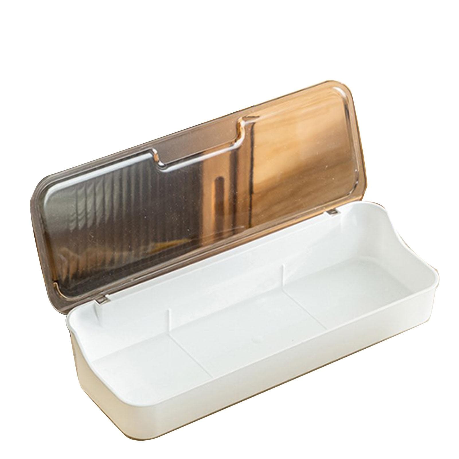 Chopsticks Drain Storage Box Plastic Kitchen Utensil Storage Container Cutlery Tray with Lid for