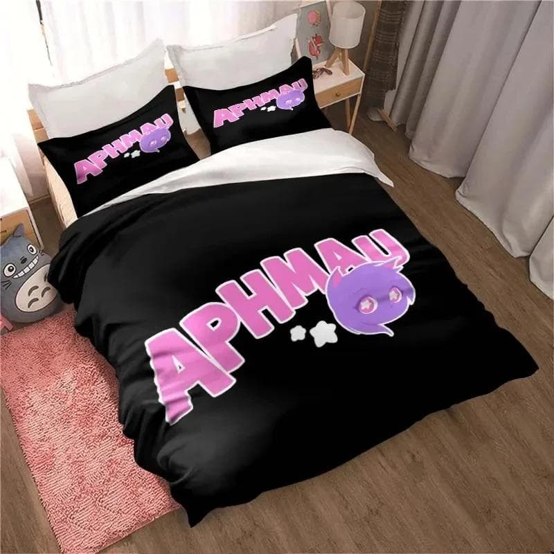 APHMAU Bedding Set Duvet Cover Set Single Double King Size Kawaii Cartoon Aphmau Adult boys Bedroom Duvet Cover and Pillow Case US Twin 173x218cm