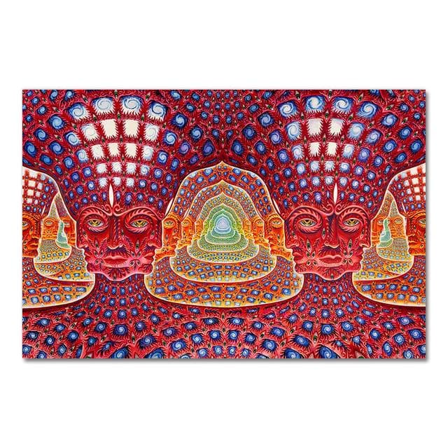 Alex Grey Psychedelic Trippy Tree Life Modular Pictures Modern Home Decoration Wall Art Canvas Prints Painting Bedroom Poster No Frame 60*90cm