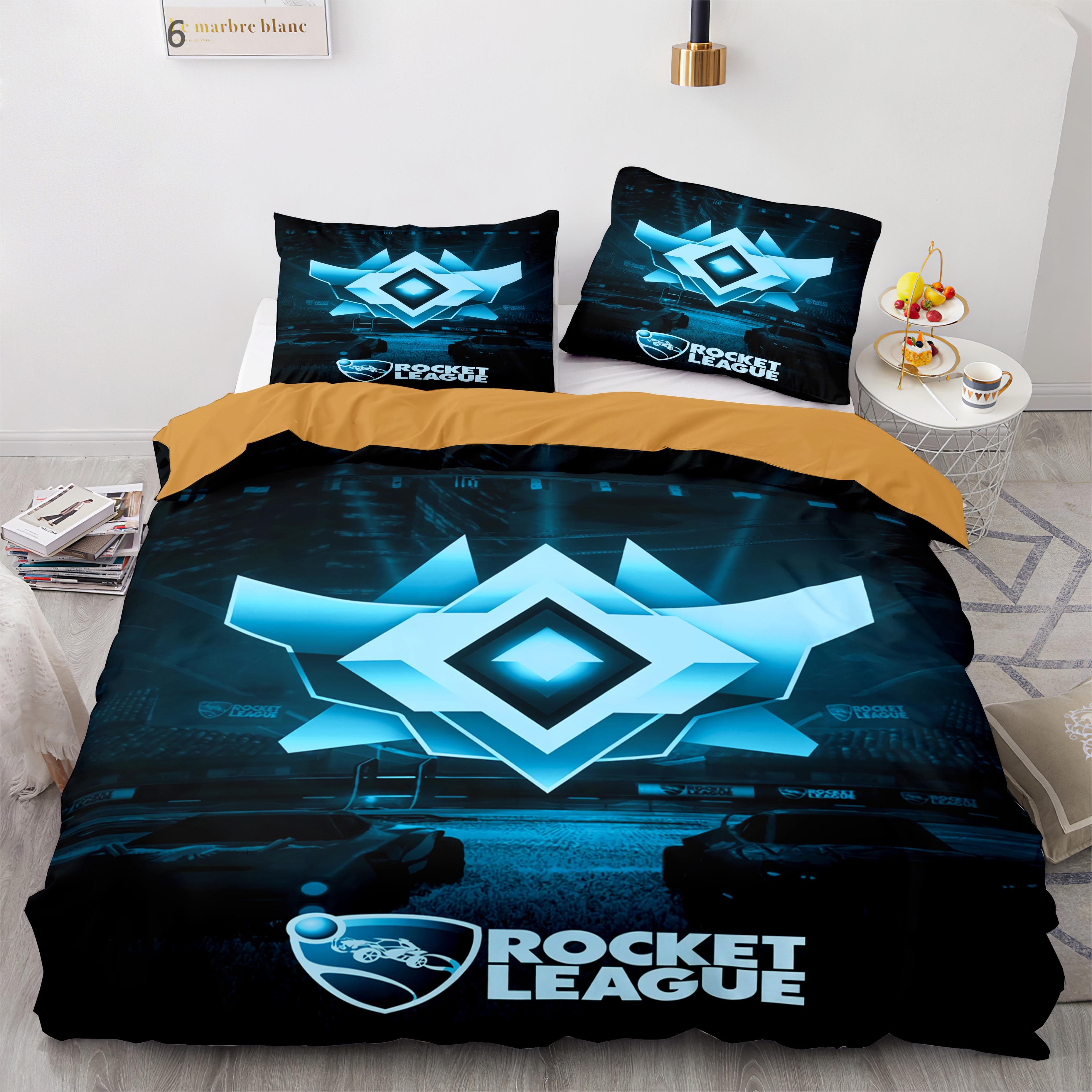 Rocket League Bedding Set Bedspread Single Twin Full Queen King Size Car Rocket League Bed Set Children's Bedroom Duvet cover AU Single 140x210cm