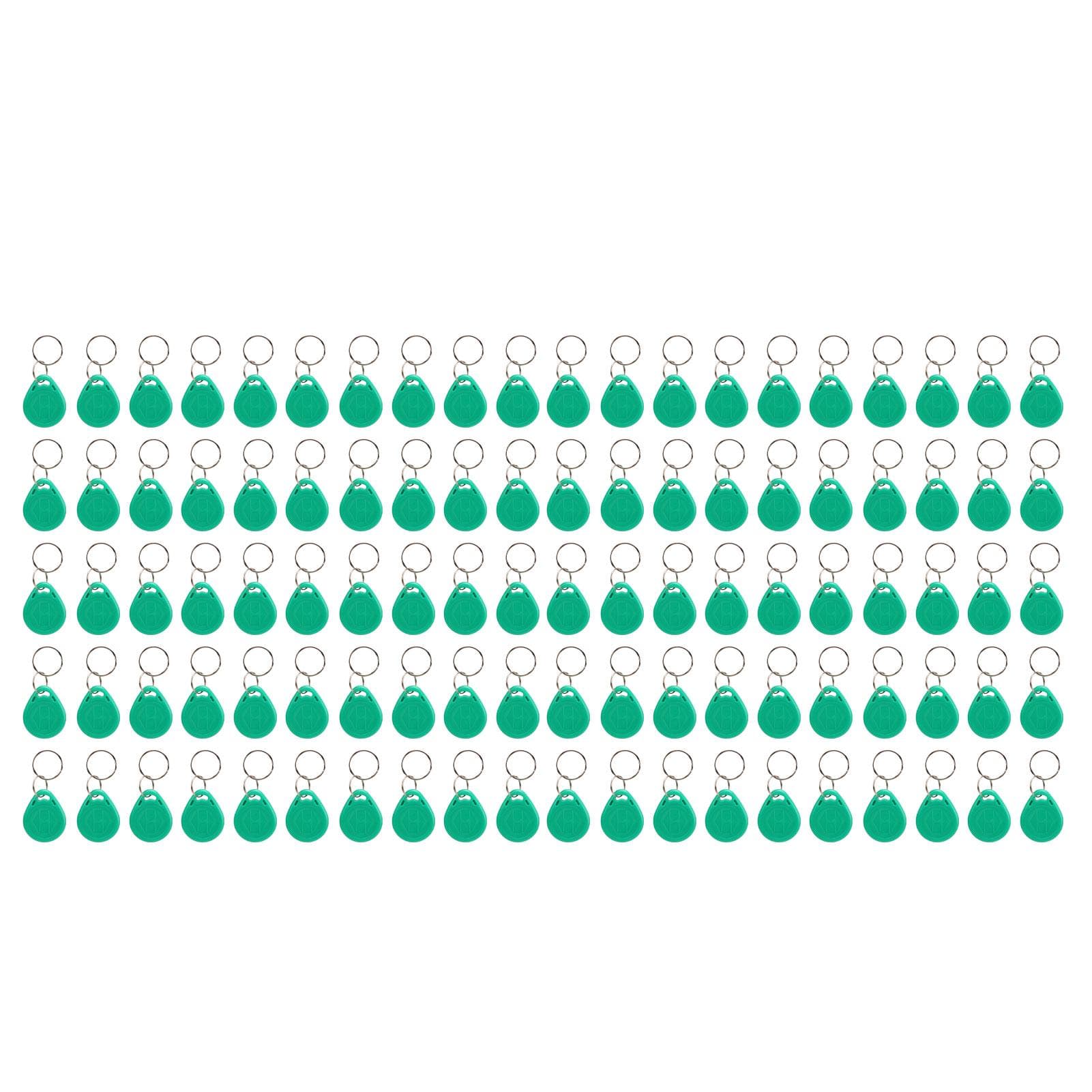 100PCS Door Lock Key Fobs 125KHz Read Only Smart Contactless Proximity ID Card Access Control Tag dark green
