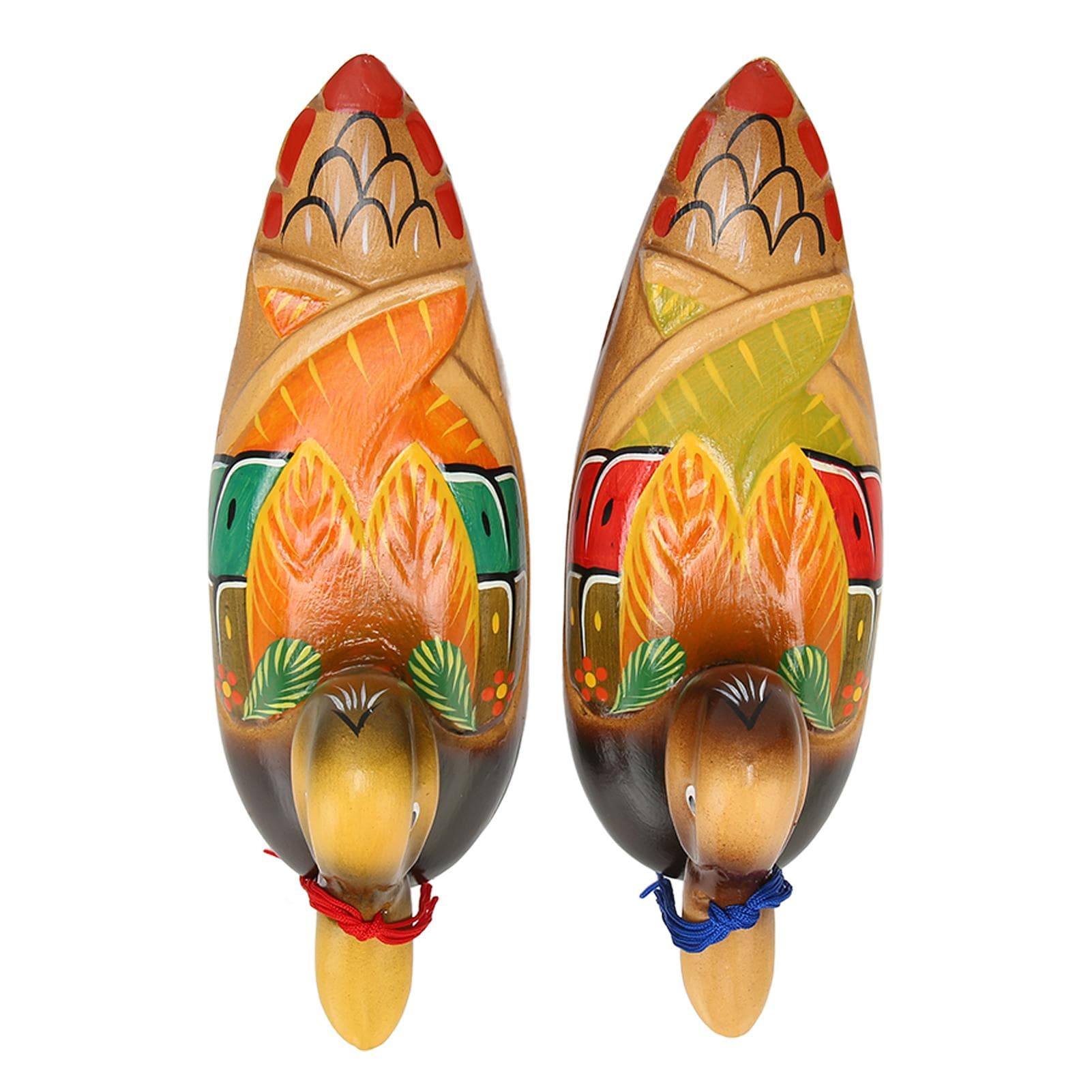 1 Pair Wooden Mandarin Duck Ornament Water Based Paint Romantic Waterproof Mandarin Duck Decor