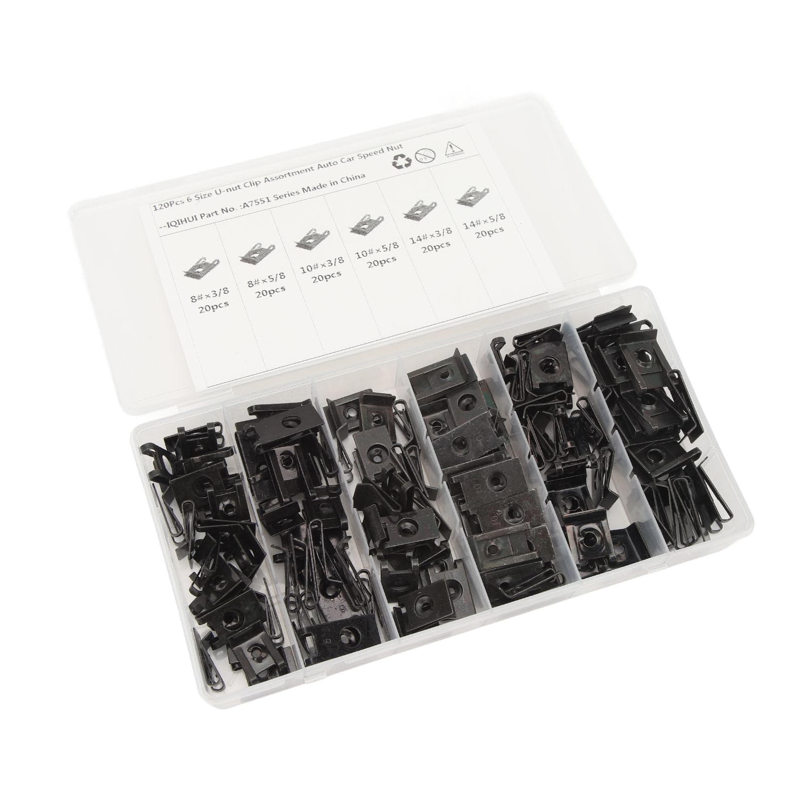 U Nut Clip Kit Stable Fixing High Strength 6 Size U Nuts Set for Car Train Plane Truck Caravan