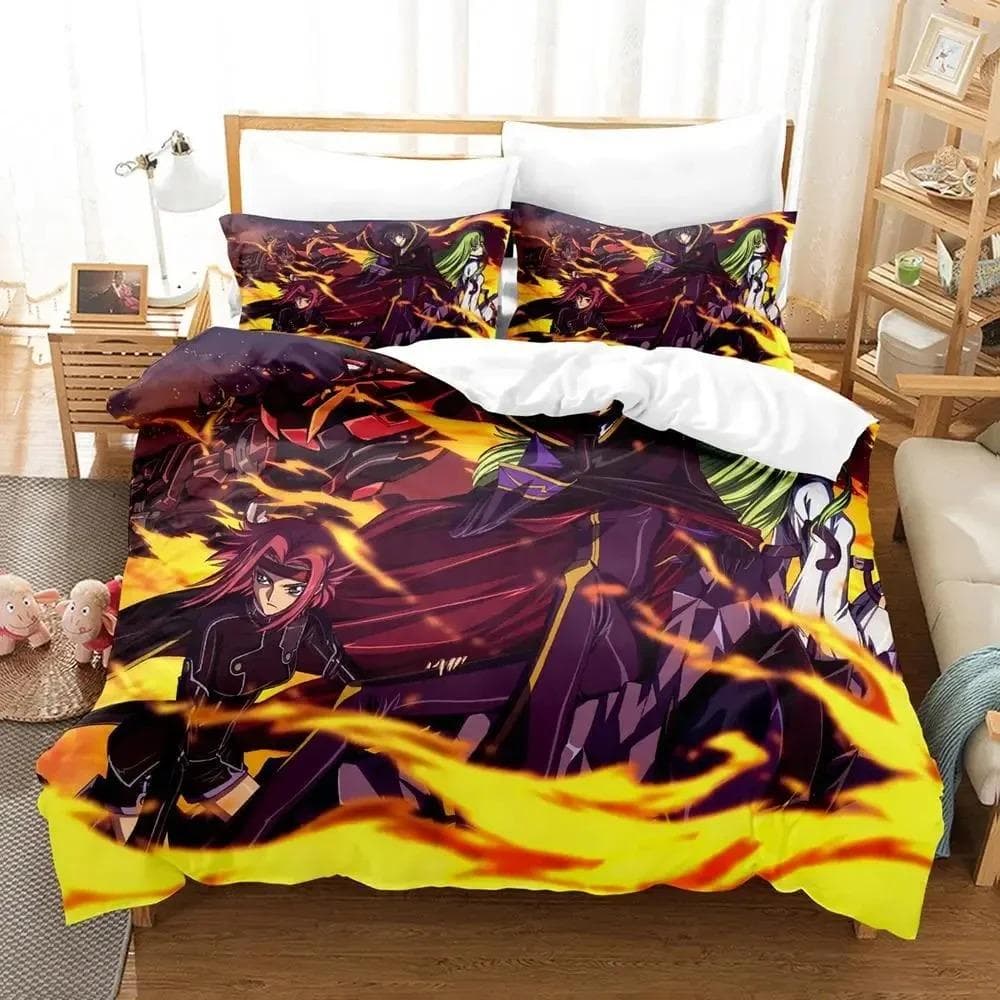 Anime GEASS C.C. CODE Bedding Set Duvet Cover Bed Set Quilt Cover Pillowcase Comforter king Queen Size Boys Adult Bedding Set 70x133cm 2pcs