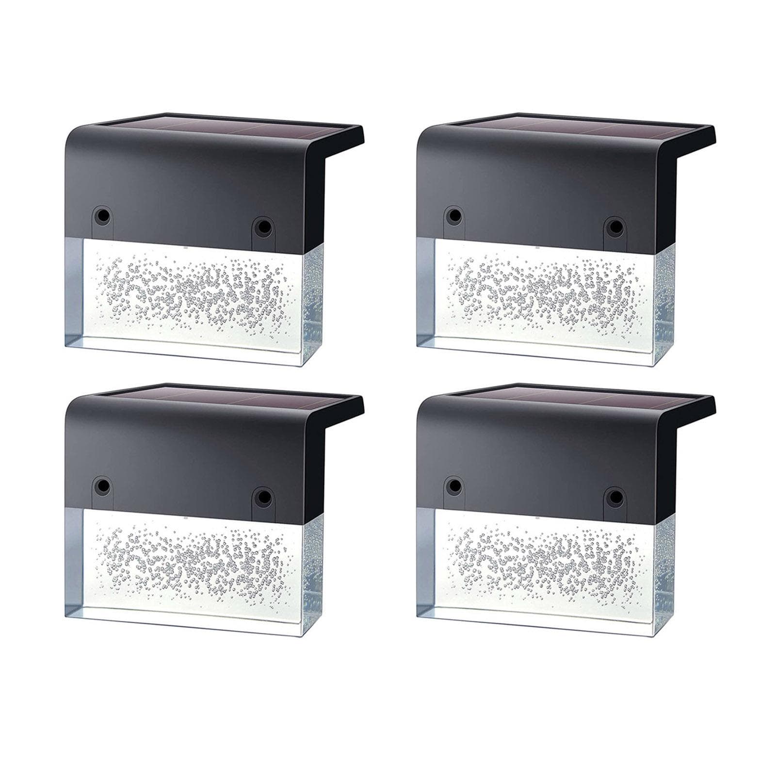 4 Packs Solar Fence Lamps 2 Lighting Modes IP65 Waterproof Garden Wall Lamp Stair Step Lamp Cube sugar style 4 packs