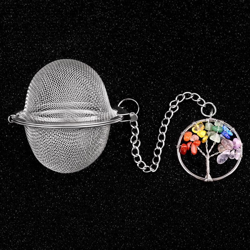 Tea Strainer Natural Stone Tree Of Life Stainless Steel Strainer For Making Tea Seasoning Bag Spice Box Accessory 5cm