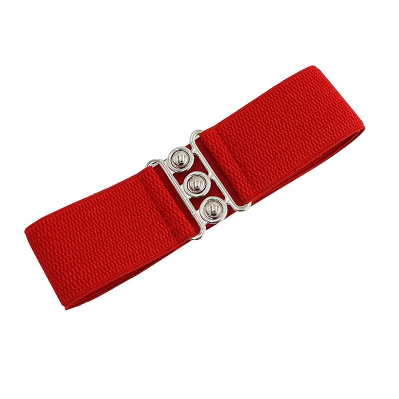 Korean Style Buckle Elastic Wide Belt Wide Cummerbund Strap Belt Waist Female Women Accessories Solid Color red