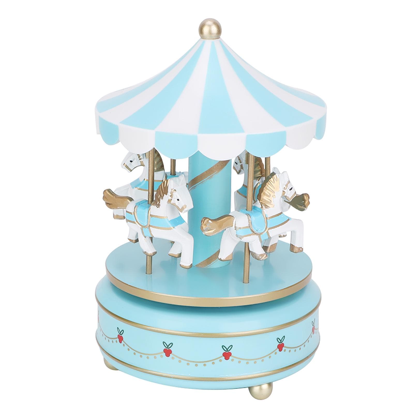 Merry GO Round Music Box Carousel Gift Christmas Wedding Birthday Gift Decor Blue blue