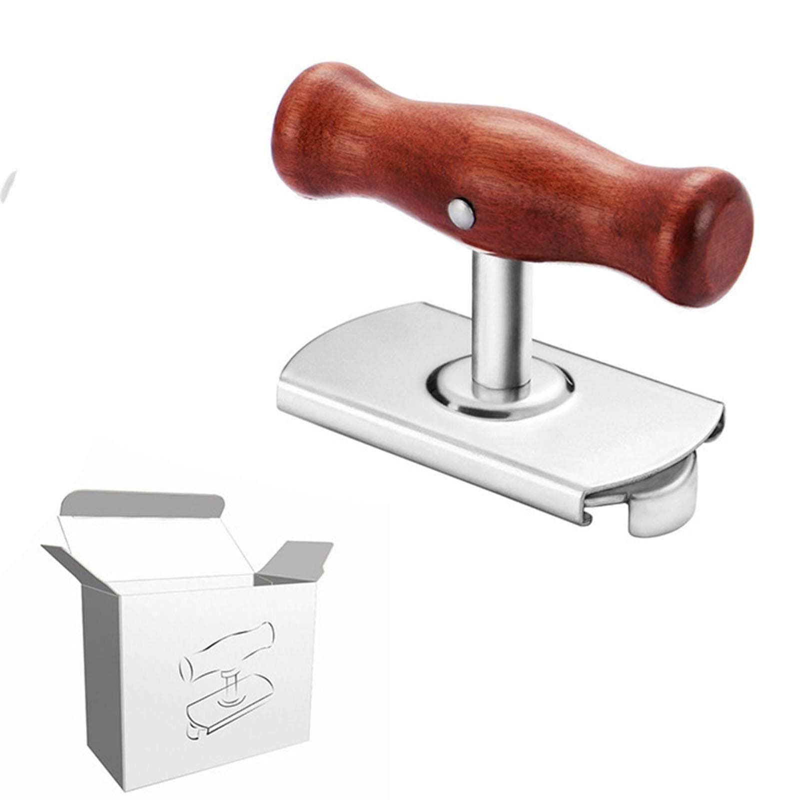 Multifunction Can Opener Bottle Opener Stainless Steel Can Opener with Wooden Handle Easy Twist Off
